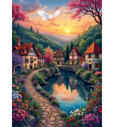 Puzzle Alipson Das Dorf am Wasser 500 Teile