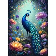 Puzzle Bluebird Blumen und Pfau 500 Teile