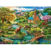 Puzzle Castorland Idyllisches Haus mit Pferden 2000 Teile