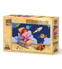 Holzpuzzle Kunstpuzzle Kleiner Astronaut mit 50 Teilen