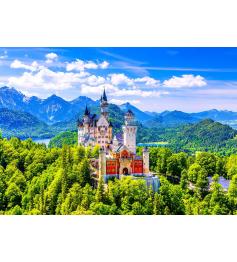 Genießen Sie das Schloss Neuschwanstein im Sommer-Puzzle mit 100