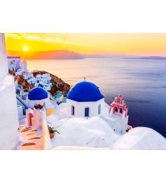 Genießen Sie das Puzzle „Sonnenaufgang über Santorini“ mit 1000