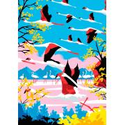 Puzzle Hachette Flug der rosa Flamingos 500 Teile