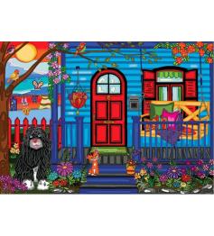 Puzzle Jacarou Mein kleines blaues Haus 1000 Teile