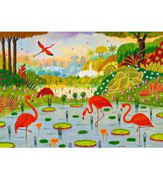 Puzzleteile und Frieden, karibische Flamingos, 1000 Teile