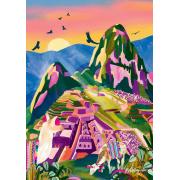 Puzzleteile und Frieden Machu Picchu mit 1000 Teilen