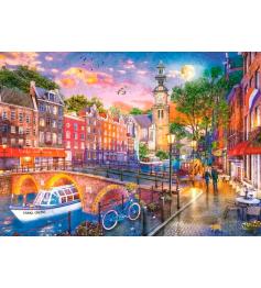 Puzzle Ravensburger Sonnenuntergang über Amsterdam 1000 Teile